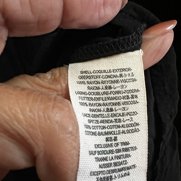 Free People Black Crochet Trim Sleeveless Boho Mini Dress SZ XS Festival - Picture 4 of 5